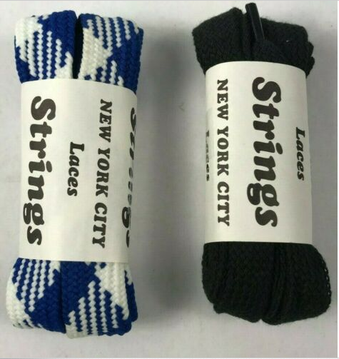 Shoe Laces  Fat Flat 2 pair Shoelaces Cotton 45 inch` New from 80s Vintage 